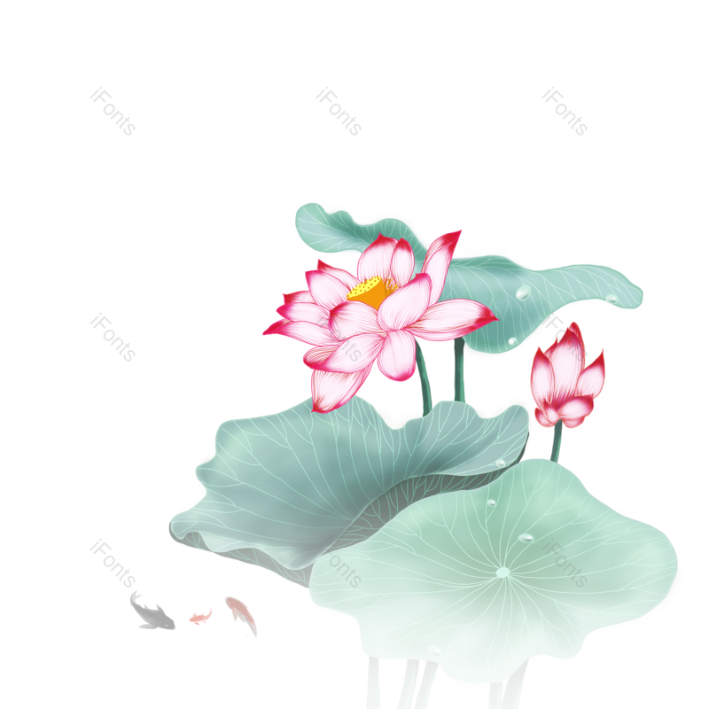 元素图片,清爽元素,荷花PNG,户外免抠素材